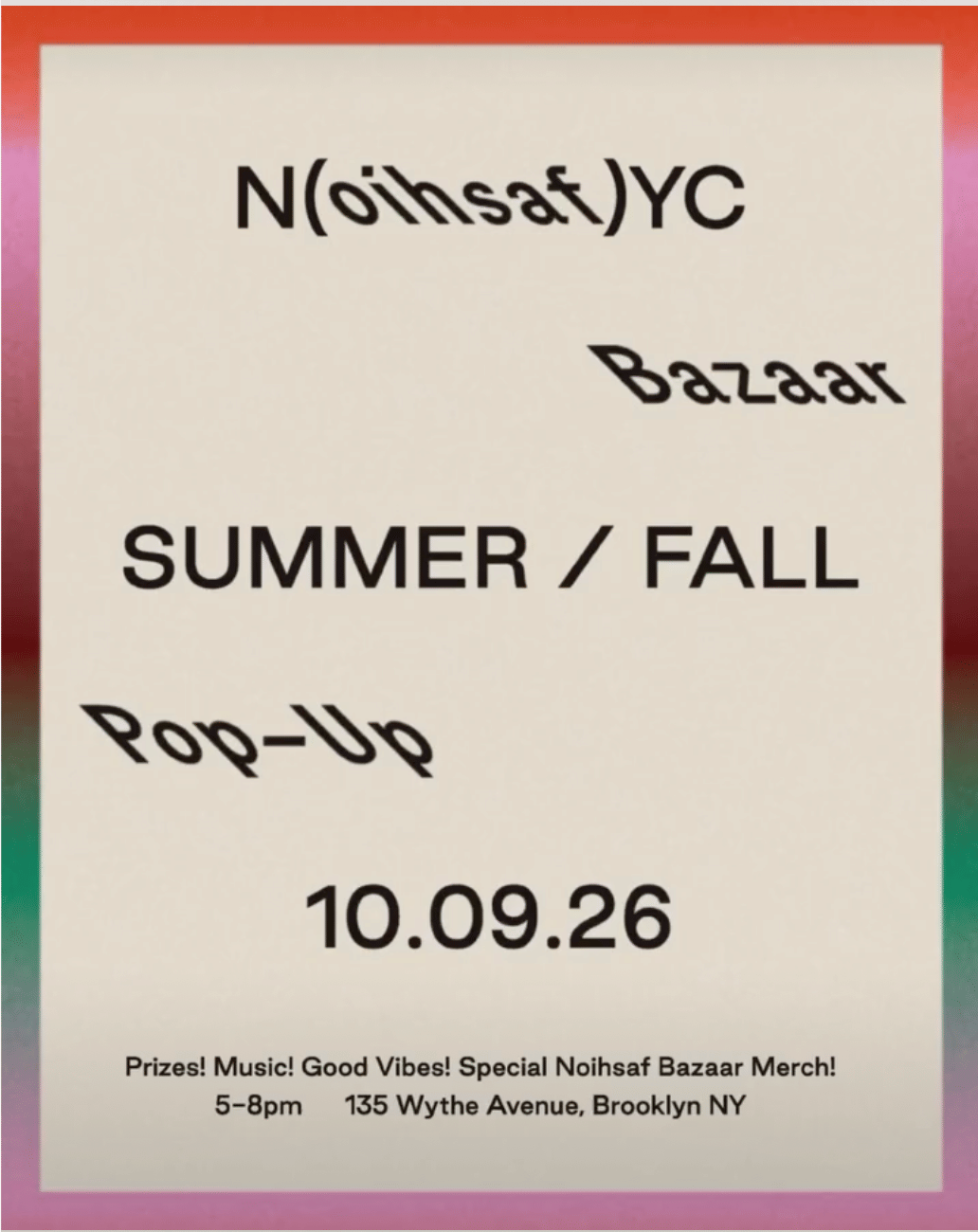 Noihsaf Bazaar Williamsburg Oct 9-11 - Very good resale!