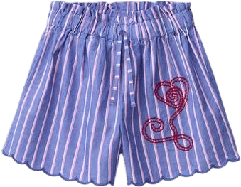 Sissel Edelbo x Zara Kids Embroidered Striped Shorts