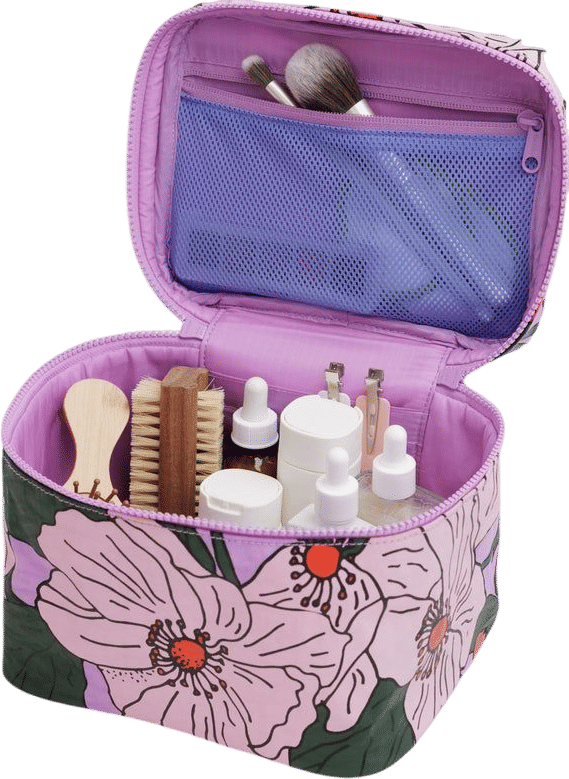 Large Cosmetic Case Pink Poppy - Baggu