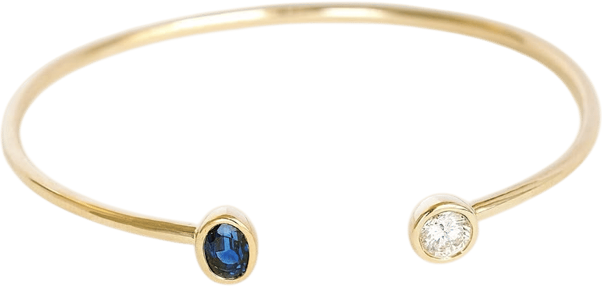 Custom Asymmetrical Two-Stone Cling Bangle
