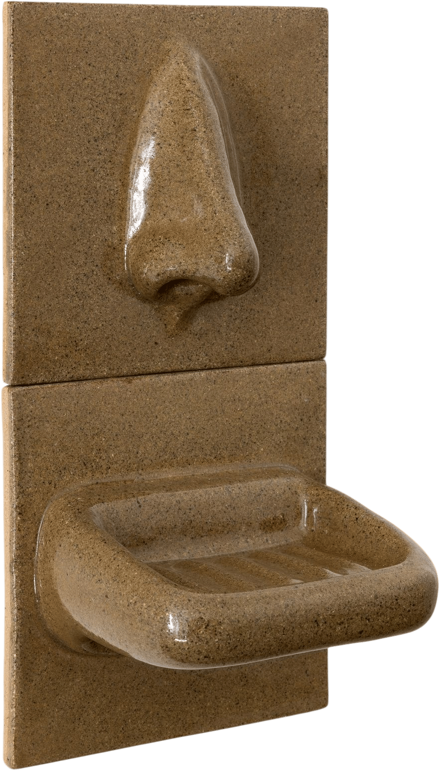 Stoneware soap dish with nose