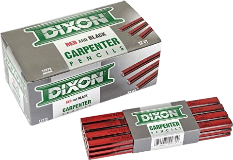 Dixon 19972 Oriole Woodcase Flat Carpenter's Pencil Medium Red Dozen