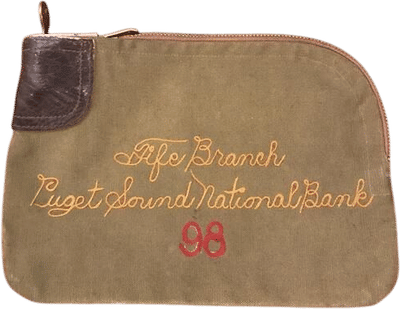 Canvas 1930s Zipper Bank Bag
