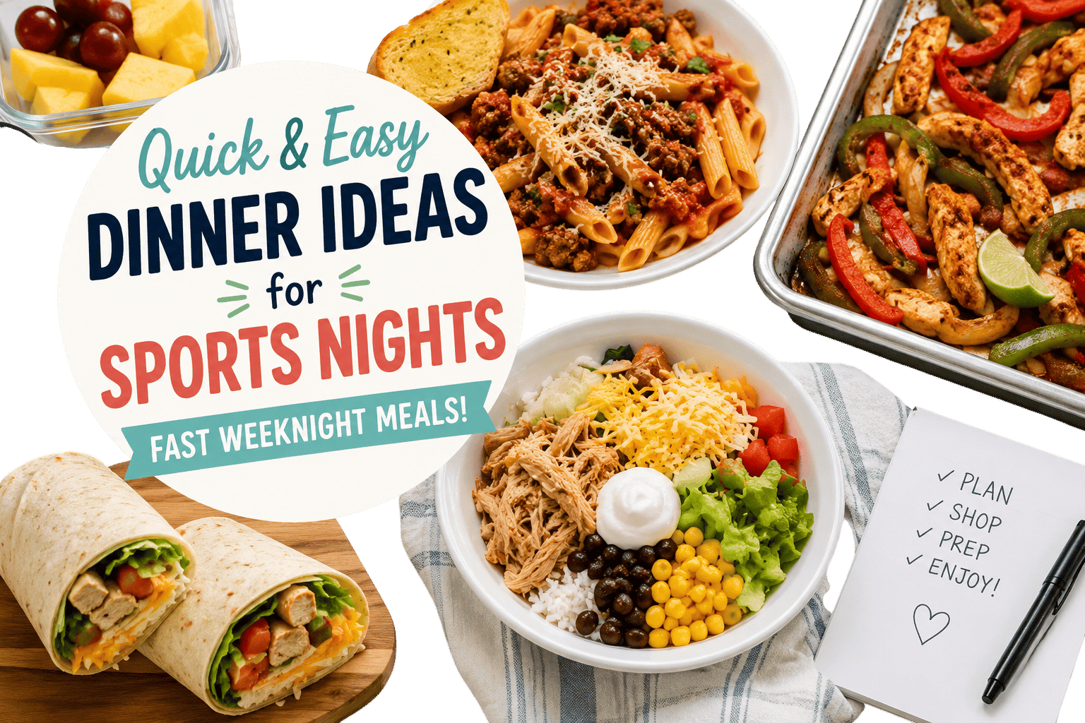 Weeknight sport night dinners