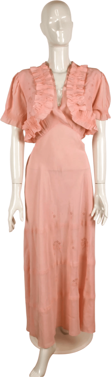 Vintage 1950s Silk Nightgown & Bolero Set