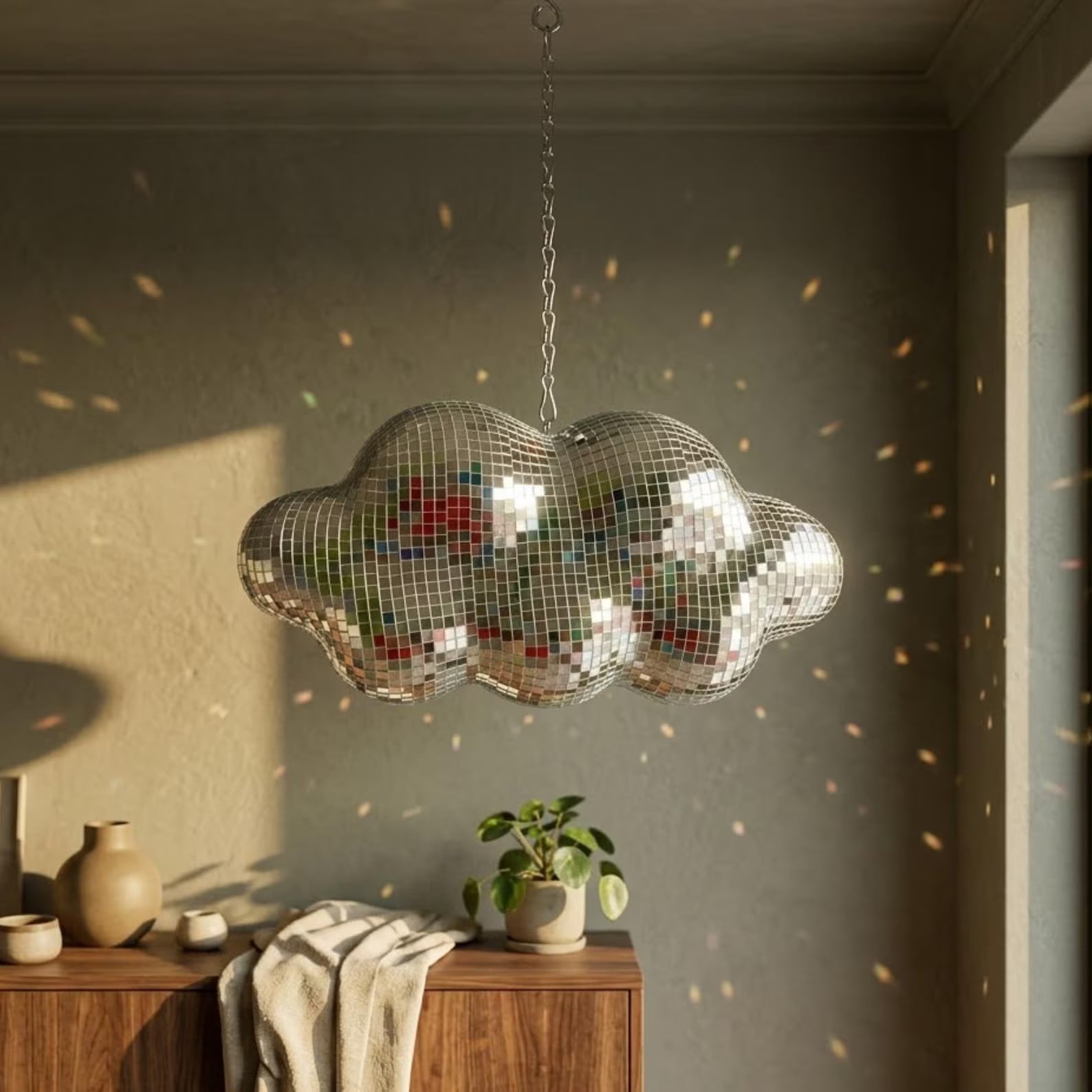 Cloud-shaped disco ball