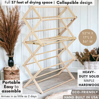 Large Wooden Clothes Drying Rack