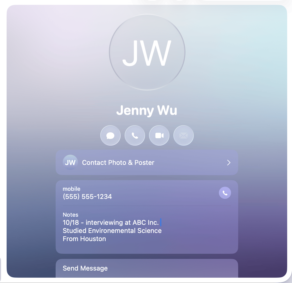 Track Info in the Notes Section of Contacts