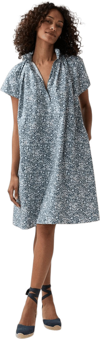 Atelier Volume Kami Dress in Blue Lizzy Liberty Fabric