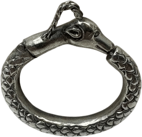 Oxidized Silver Animal Head Bangle