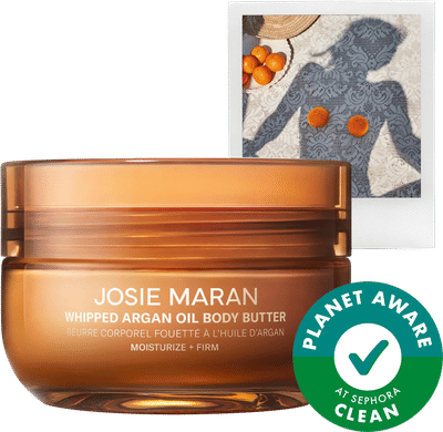JOSIE MARAN Topless Tangerine - Whipped Argan Oil Refillable Firming Body Butter Jar - 6 oz https://www.sephora.com/product/josie-maran-topless-tangerine-whipped-argan-oil-refillable-firming-body-butter-P510413