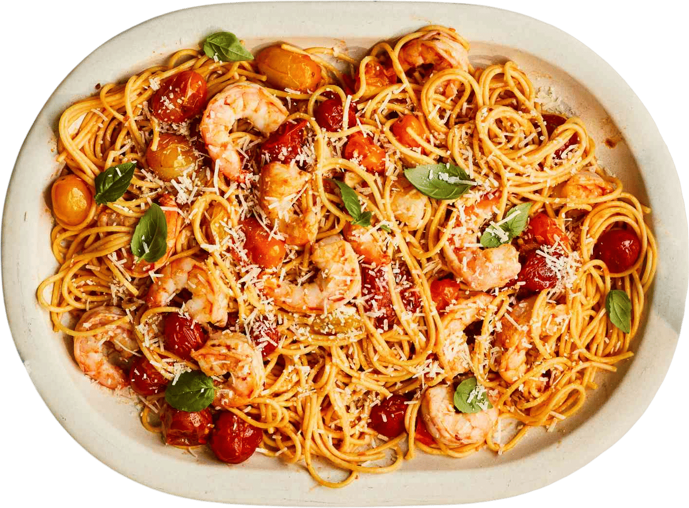 Shrimp and Burst Cherry Tomato Pasta