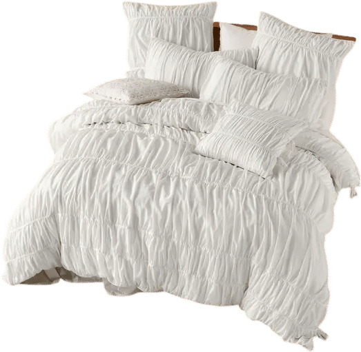 Layla Quilt Cover Set in White