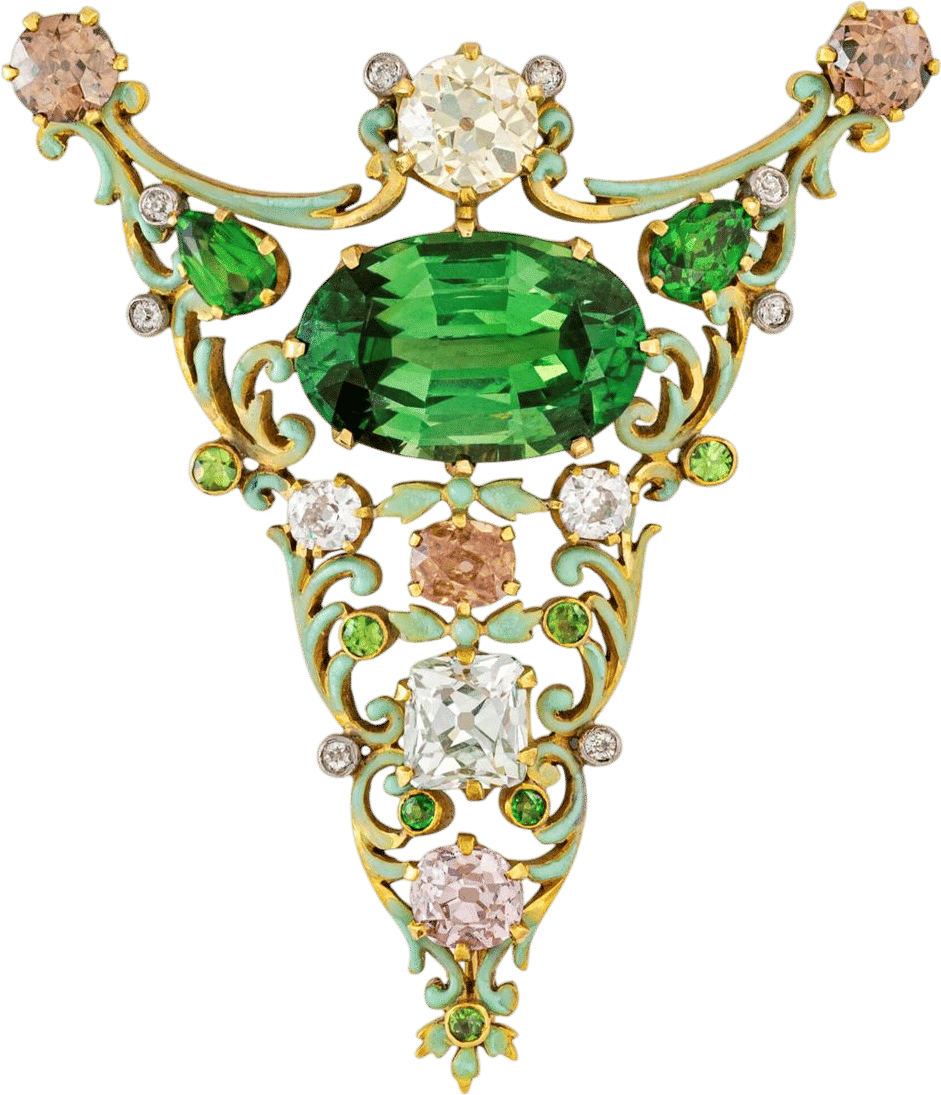 Tiffany & Co. Art Nouveau Demantoid Garnet Brooch (c. 1901)
