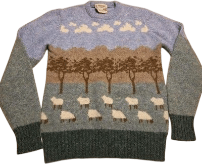 Vintage Landscape Sheep Knit Sweater