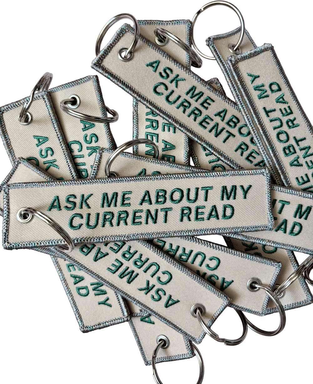 Ask Me About My Current Read Keychain