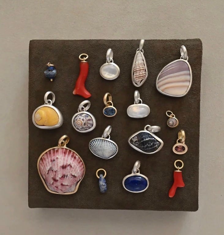 Dunton Ellerkamp's shell and coral charms