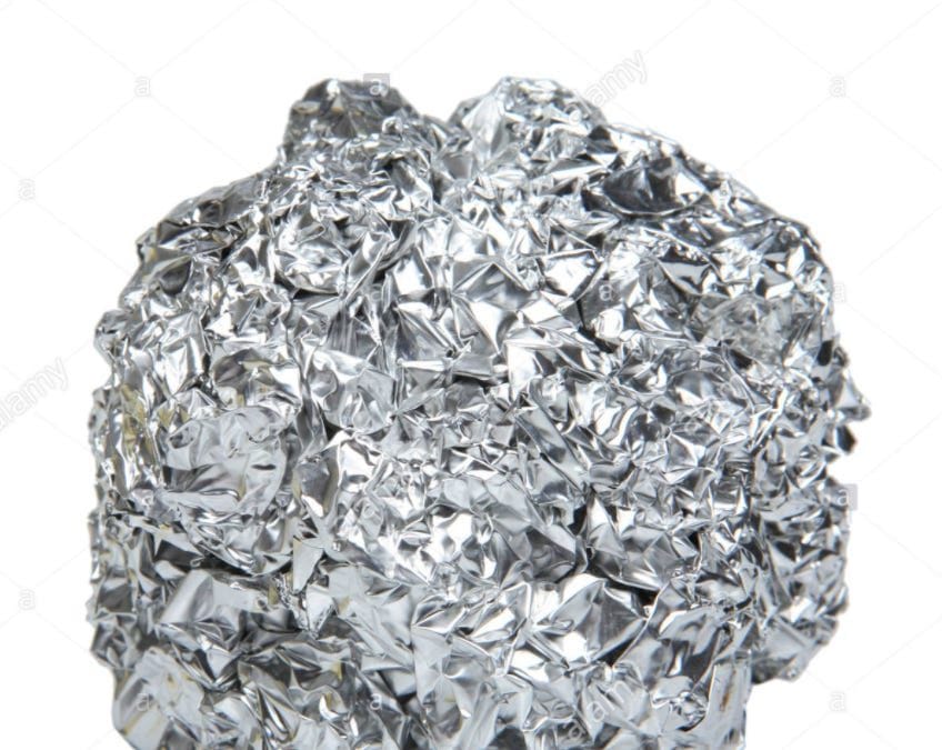 Tin foil ball.