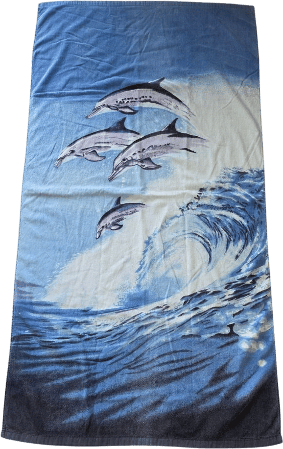 Vintage Dolphin Beach Towel 56" x 30"