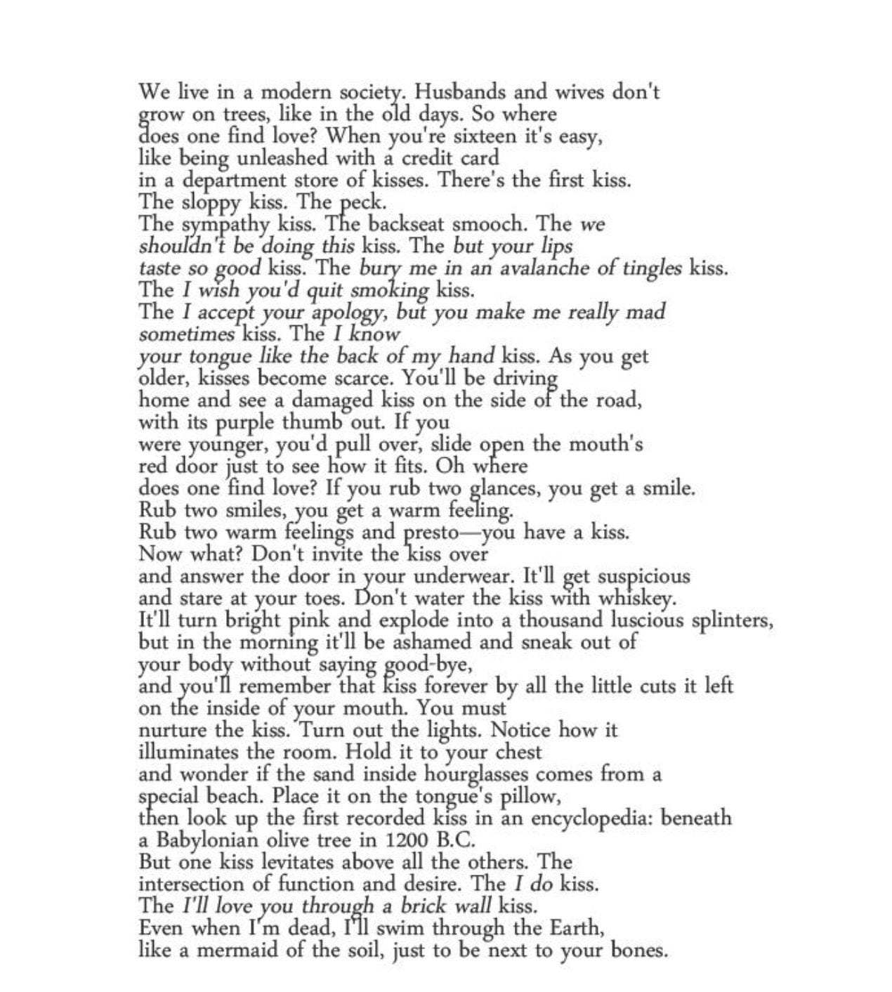 The Archipelago of Kisses (Jeffrey McDaniel)