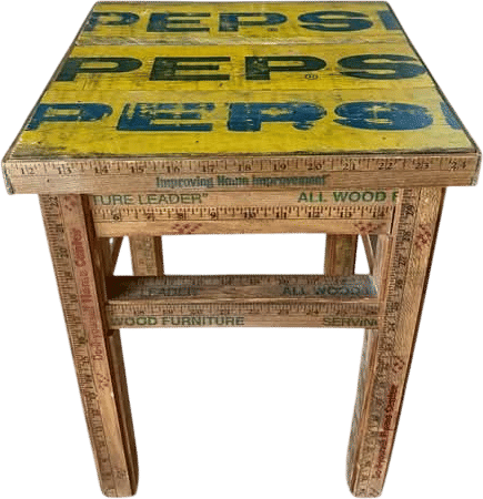 Reclaimed Crate + Ruler Accent Table