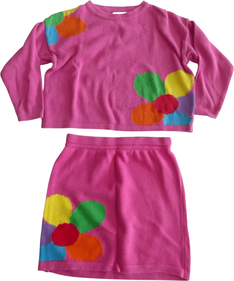 Vintage Flower Sweater & Skirt Set