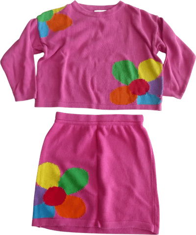 Vintage Flower Sweater & Skirt Set