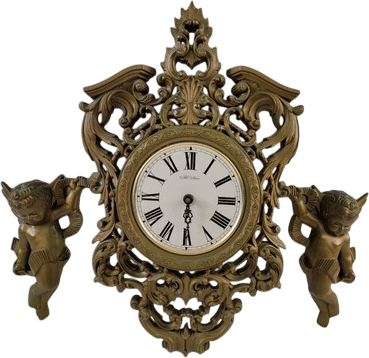 Burwood 1980 Ornate Gold Hanging Wall Clock