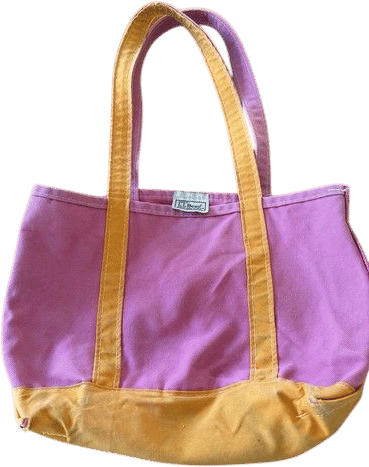 Vintage L.L. Bean Boat & Tote Bag Pink & Orange