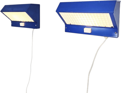 1970s Brutalist Blue Wall Sconces