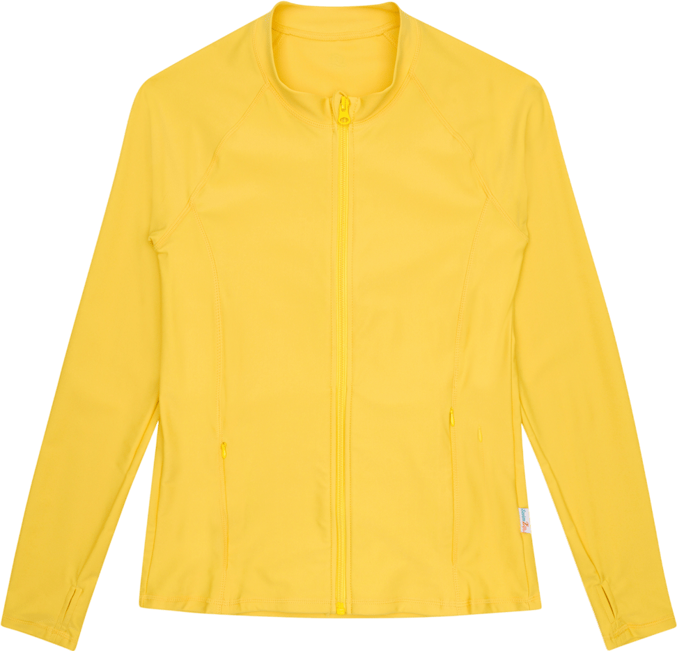 Women's Long Sleeve Rash Guard with Pockets (Yellow)