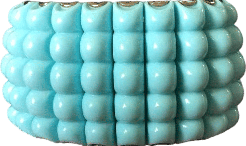 Vintage Aqua Silver-Tone Expandable Bracelet