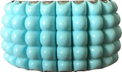 Vintage Aqua Silver-Tone Expandable Bracelet