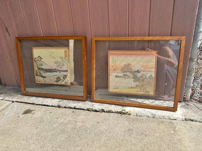 Set of 2 Japanese Textile Art