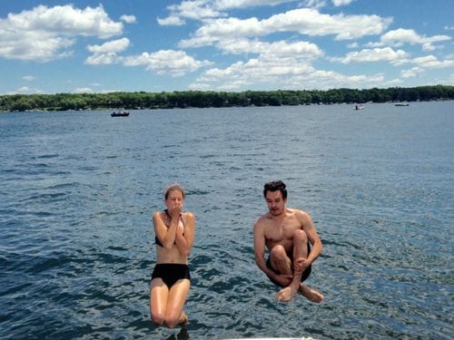 Jumping in the lake