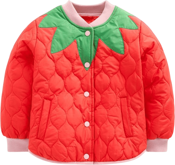 Fun Bomber Jacket-Strawberry Applique