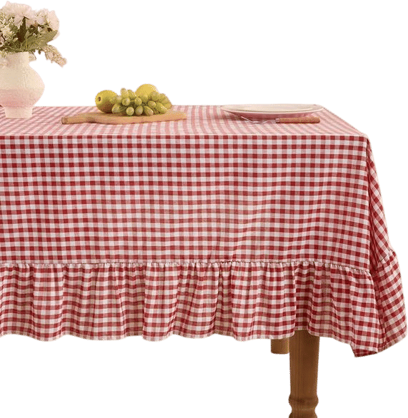 Gingham Ruffle Tablecloth 