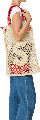 Deer Ruby Winnie Initial Woven Bag