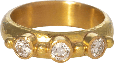 Round Diamond Gold Dot Stack Ring