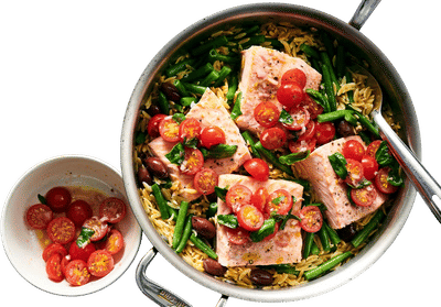 One-Pan Salmon Niçoise With Orzo Recipe