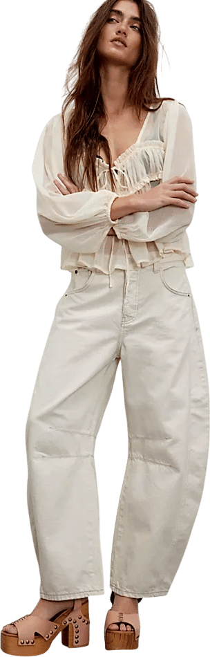 Free People We The Free Good Luck Barrel Jeans
