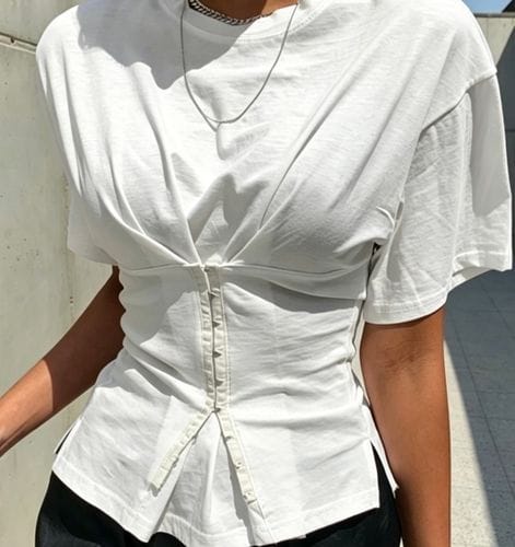 Casual corseted clothing.
