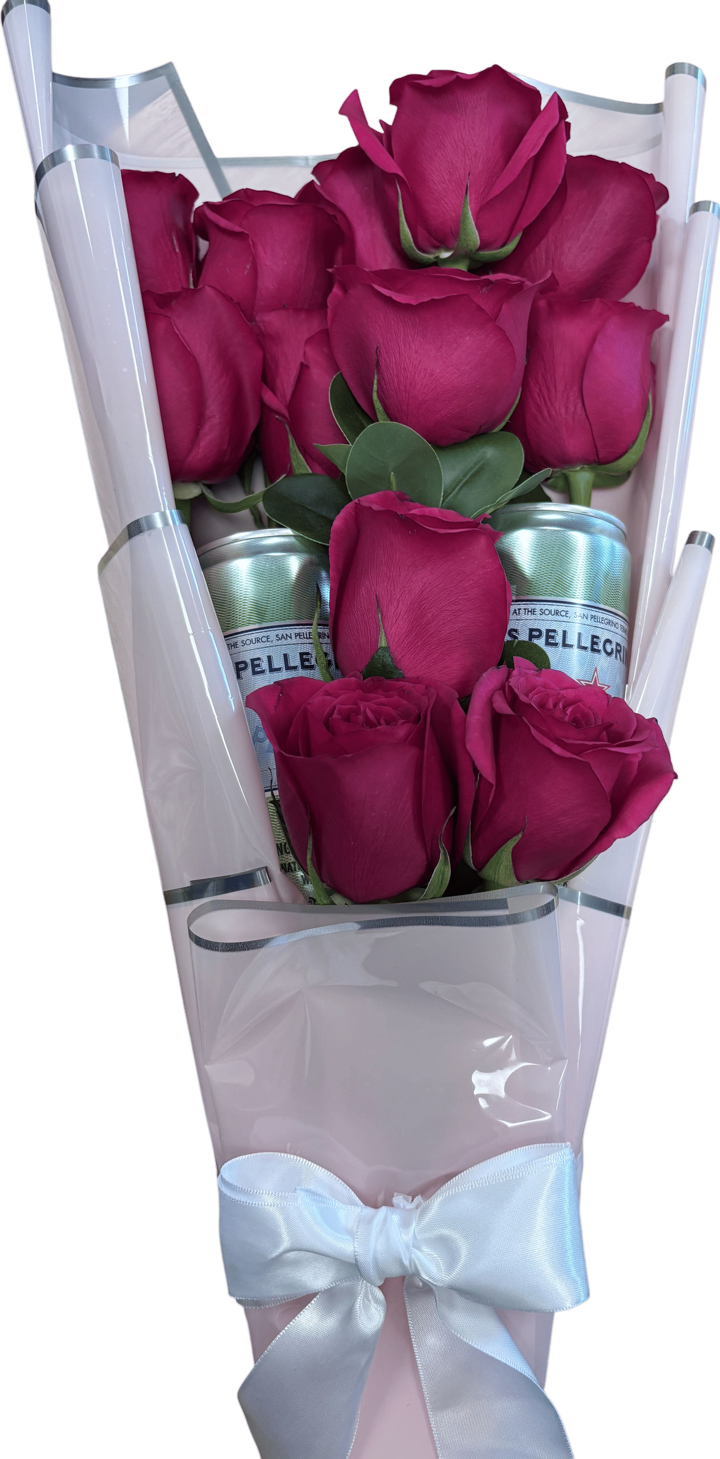 I love getting sparkling water—even if it’s just one can. Or better yet, a bouquet of sparkling water and roses. That was a first!