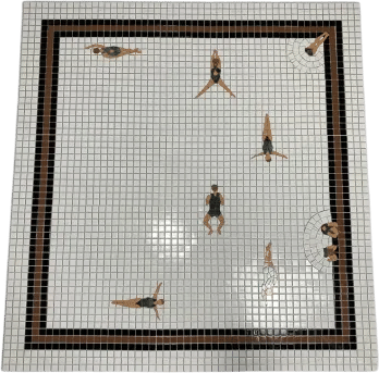 Custom Swimmers Mosaic Floor Tile
