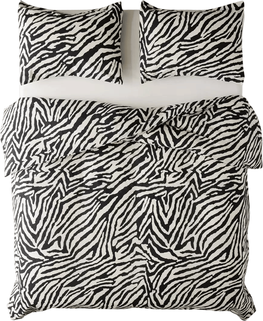 Darcie Zebra Patterned Core Duvet Cover Set