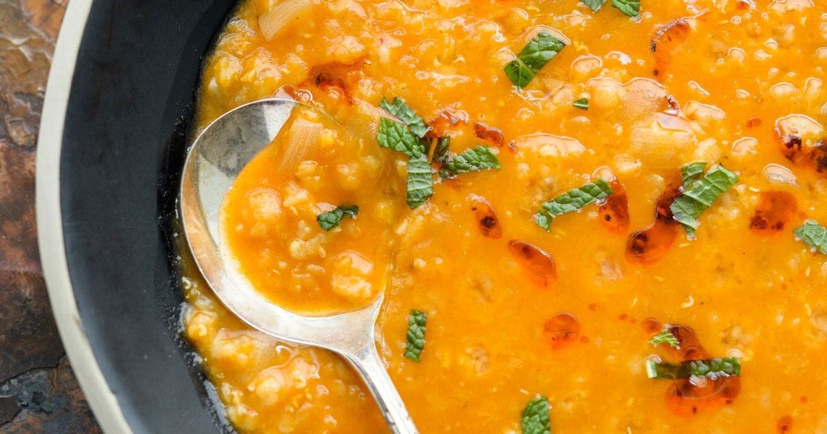 Turkish Red Lentil Soup with Aleppo Pepper Oil