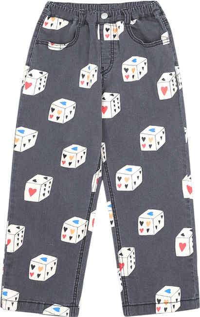 HEART DICE DENIM PANTS