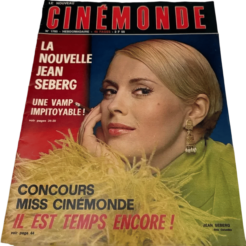Vintage 1960's Cinemonde Magazine No. 1785 Paris France Jean Seberg