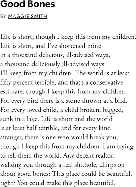 Good Bones (Maggie Smith)