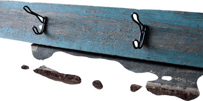 Vintage Aqua Wood Hook Rack